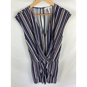 BCBGeneration Drape Stripe Colorful Romper Size Small